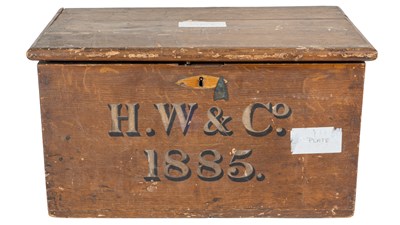 Lot 11 - A 19th century scumble pine deed box