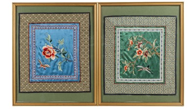 Lot 288 - Two decorative Chinese sleeve panels
