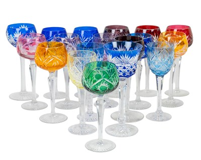 Lot 7 - A collection of eighteen assorted various hock and other wine glasses