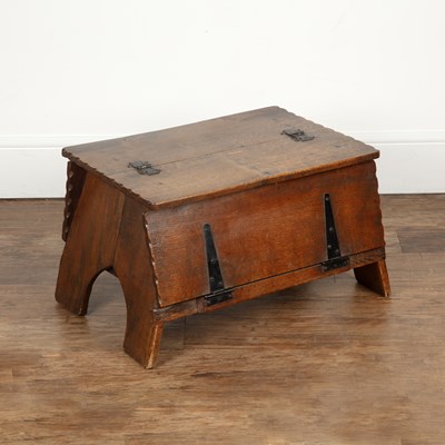 Lot 43 - 20th Century Oak, table/cupboard, with carved...