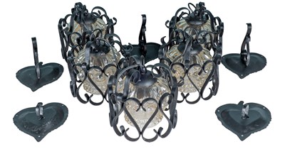 Lot 1173 - A set of five Italian porch lights