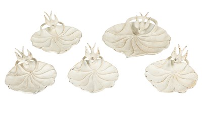 Lot 1289 - A set of five 1950s Italian cast iron birdbaths