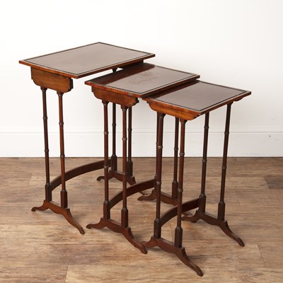 Lot 32A - Nest of three mahogany tables 19th Century,...