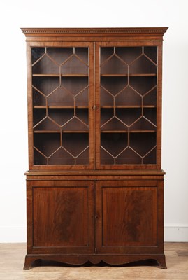 Lot 45A - Glazed bookcase with hexagonal design late...
