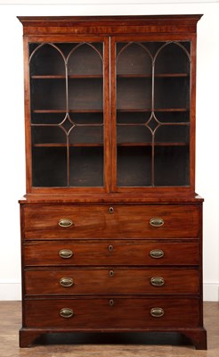 Lot 85 - Mahogany secretaire bookcase Regency, the...