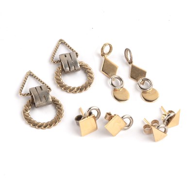Lot 443 - Collection of earrings Comprising: a pair of...