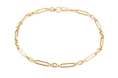 Lot 14 - An 18ct gold Albert chain, designed as line of...