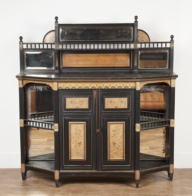 Lot 66 - Aesthetic movement Ebonised sideboard, with...