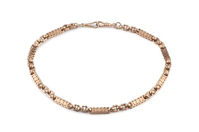 Lot 41 - A 9ct rose gold fancy-link chain, with...