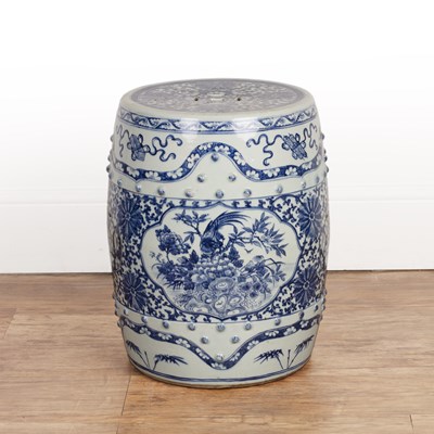 Lot 7 - Blue and white conservatory seat Chinese,...