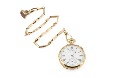 Lot 339 - A late Victorian 18ct gold open face pocket...