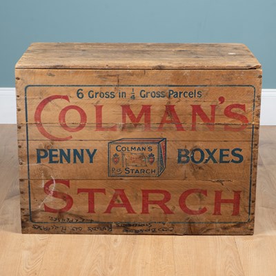 Lot 306 - A large vintage wooden Coleman's Starch box