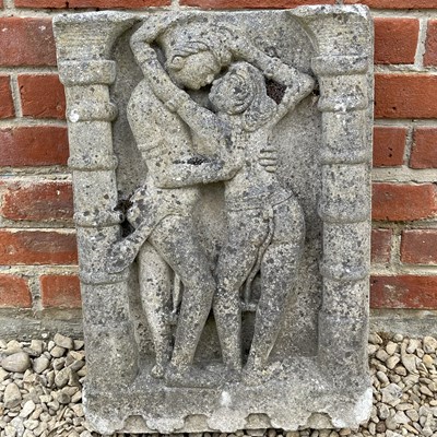 Lot 1281 - A cast stone plaque
