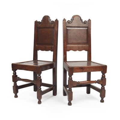 Lot 1025 - A pair of 17th/18th century oak North Country chairs