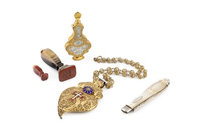 Lot 518 - A 19th century French gilt metal and mother...