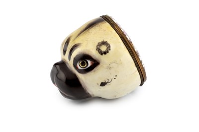 Lot A late 18th century enamel novelty snuff box,...