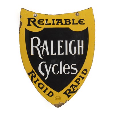 Lot 101 - Raleigh Cycles Double-sided enamel advertising...