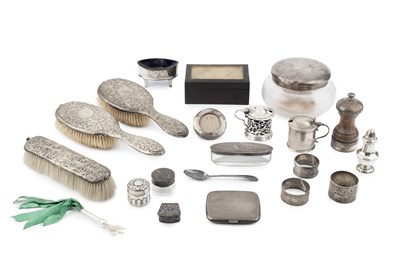 Lot 632 - A collection of silver, to include a...