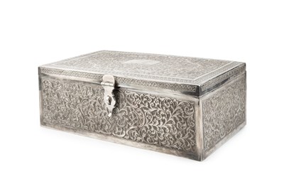 Lot A Persian white metal large box, of...