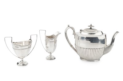 Lot 678 - A late Victorian silver teapot, of oval...