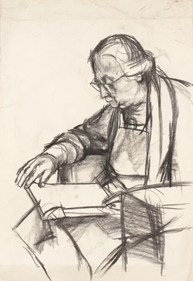 Lot 216 - Joan Eardley (1921-1963) 'Study of a gentleman...
