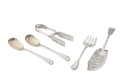 Lot 683 - A pair of mid Victorian silver serving spoons,...