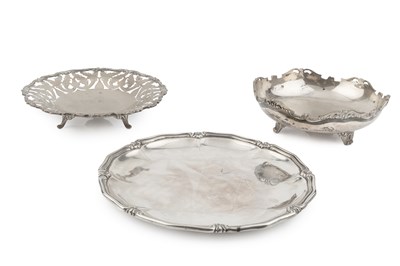 Lot 685 - An Egyptian silver dish, with foliate pierced...