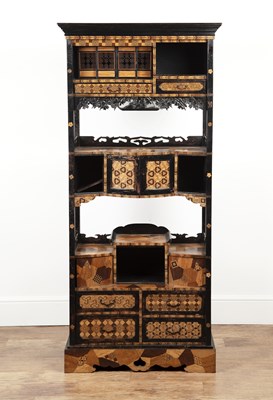Lot 76 - Aesthetic Movement Japanese, ebonised bookcase,...