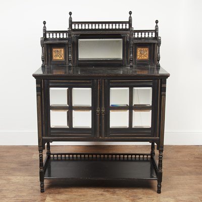 Lot 67 - Aesthetic movement Ebonised sideboard, with...