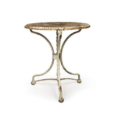 Lot 1404 - A Victorian wrought iron garden table