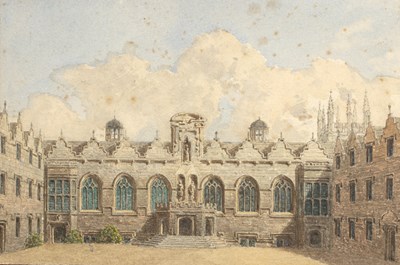 Lot 389 - George Pyne (1800-1884) An Oxford college quad,...