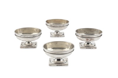 Lot 691 - A set of four George III silver oval salts, of...