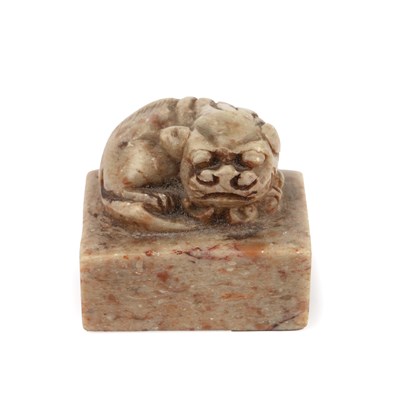 Lot Carved mythical dog seal Chinese, Qianlong...