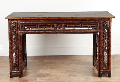 Lot Bamboo painting table Chinese, early 20th...