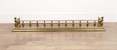 Lot 93 - Brass fender Edwardian, with colonnade of urn...