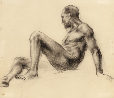 Lot 157 - O. G. Scarrins (20th Century) 'Seated male...