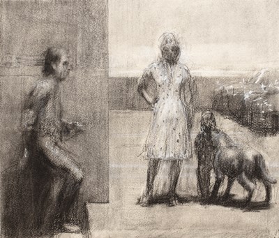Lot 208 - Harry Holland (b.1941) 'Car park', watercolour...