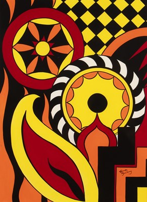 Lot 227 - Lorna Bailey (b.1978) 'Red zigzag, orange and...