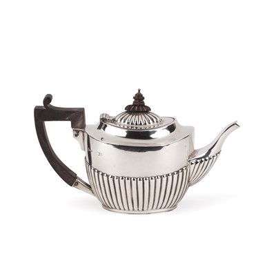 Lot 428 - Victorian silver teapot With angular trophy...