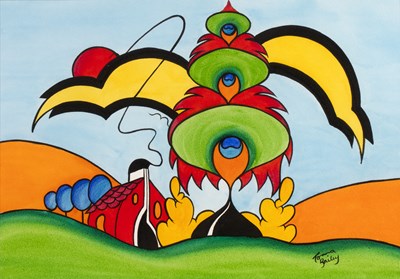 Lot 232 - Lorna Bailey (b.1978) 'House under red and...