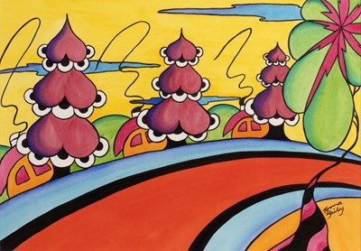 Lot 226 - Lorna Bailey (b.1978) 'Purple tree avenue',...