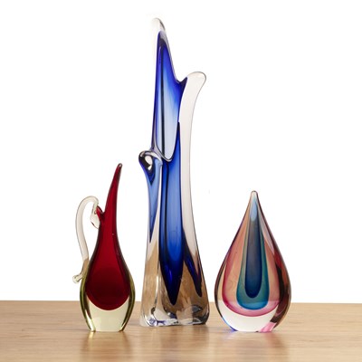 Lot 309 - In the style of Murano Glass Large blue and...