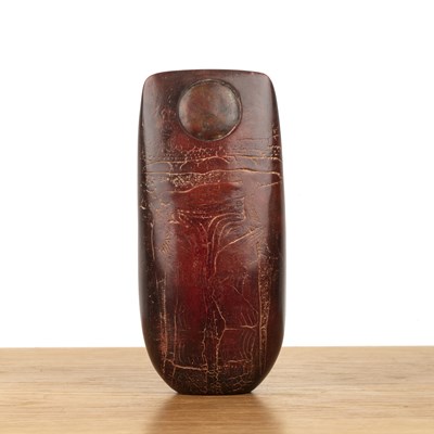 Lot 327 - Peter Hayes (b.1946) Raku-fired bow form, with...