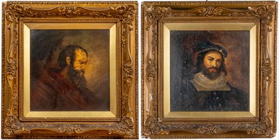 Lot 1321 - A pair of 19th century portraits of gentlemen