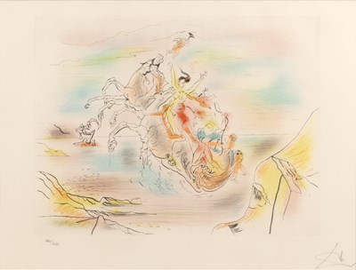 Lot 37 - After Salvador Dali 'Homere', bears pencil...