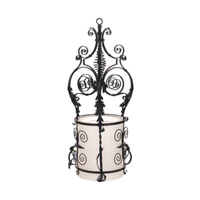Lot 35 - Aesthetic movement Wrought iron lantern, with...