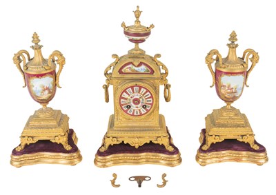 Lot 440 - A French garniture de cheminée