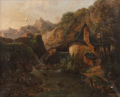 Lot 294 - French School (19th century) A mountainous...