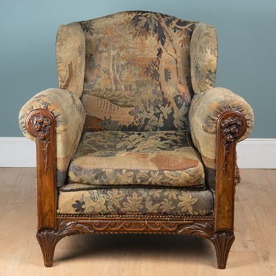 Lot 1385 - A walnut-framed Victorian armchair