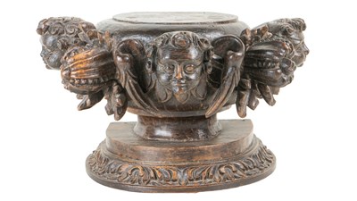 Lot 1041 - A 19th century carved oak plinth